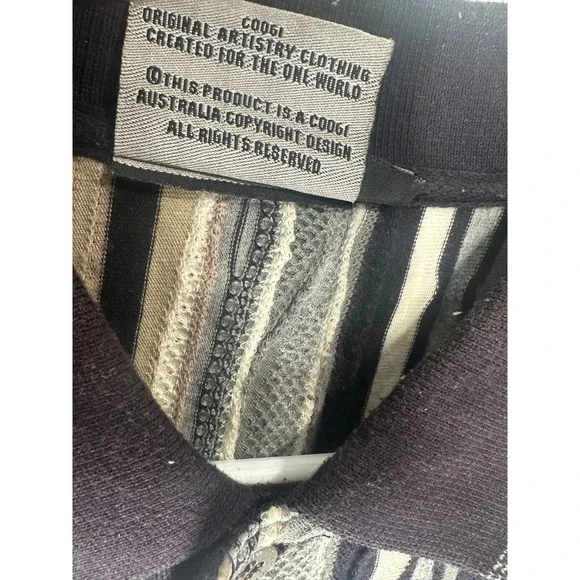 Coogi Basics Australia 100% Wool Knit Polo Button Pull Over 3D Shirt -‎ XL - Picture 4 of 5